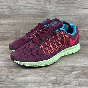 Nike Air Zoom Pegasus 32 N7 Burgundy Blue Green Running Shoe